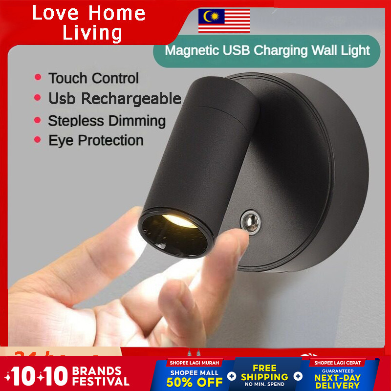800mAH Remote Control Magnetic Base Led Wireless Wall Light USB ...