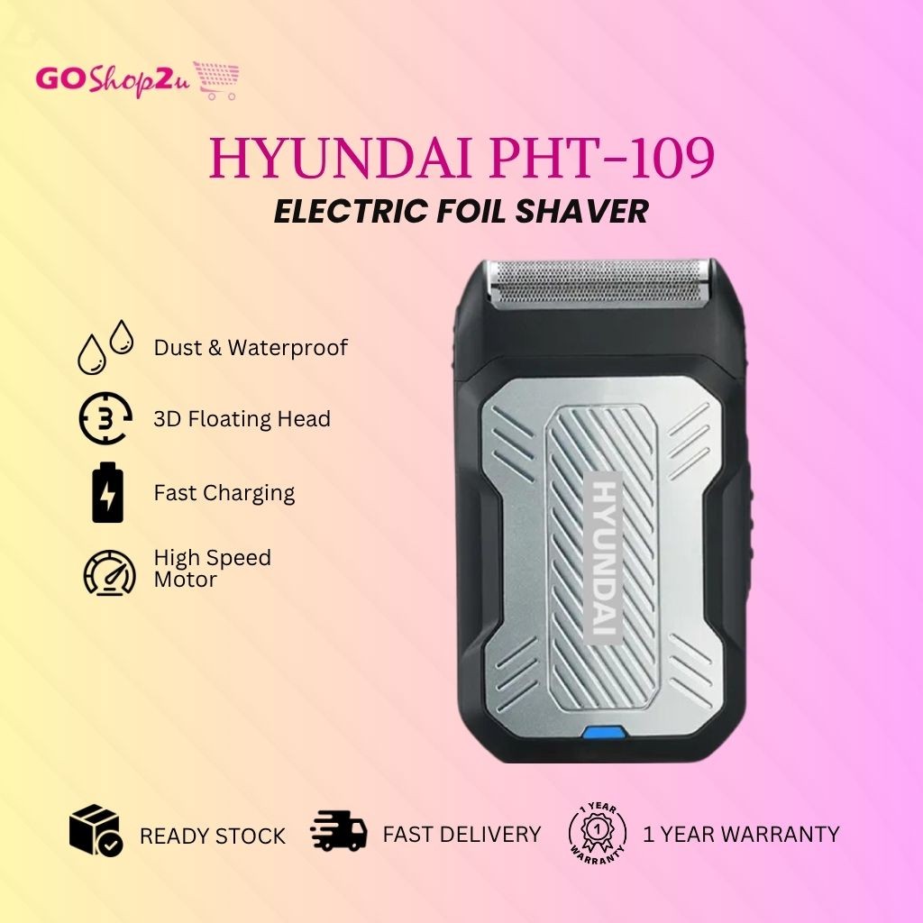 HYUNDAI PHT-109 Mini Electric Shaver Portable Foil Shaver With Pop-up ...