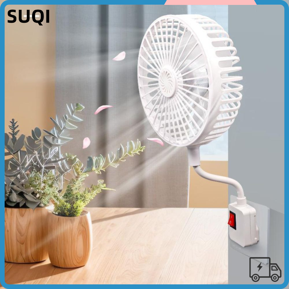LUCKY-SUQI Socket Fan, 3-Prong Plug Design Cooling Energy Efficient Fan ...