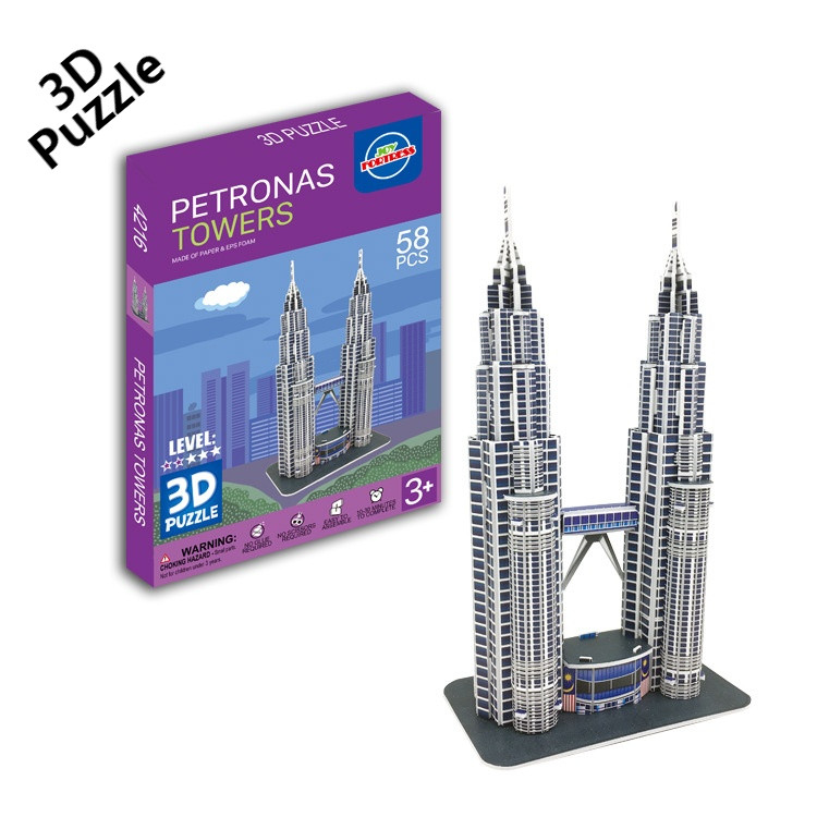 3D Puzzle Mini Building Model Kits: KLCC Twin Towers, Great Wall ...