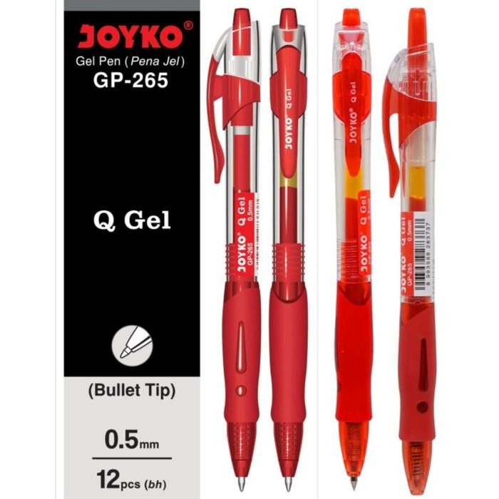 MERAH GEL PEN PEN/ JOYKO GP-265 RED 0.5 mm PEN/ 1 BOX 12 PCS/ by ...