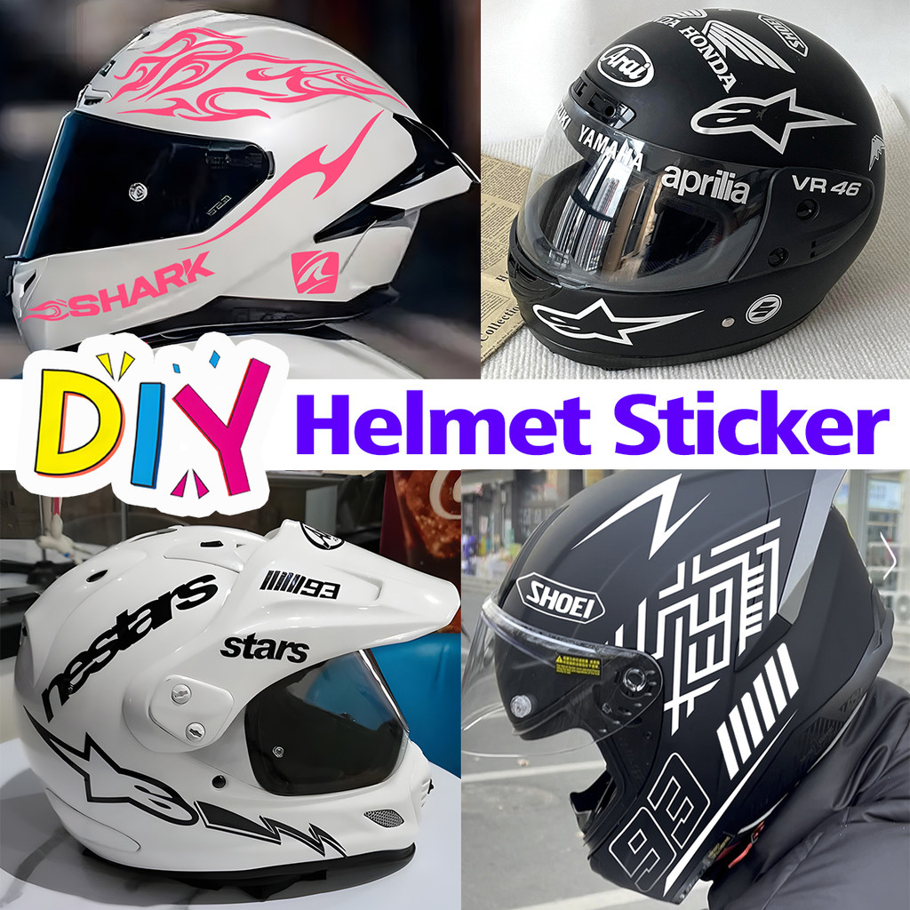 Motorcycle Helmet Stickers Vinyl Decal for Alpinestar Arai Shoei Raw ...