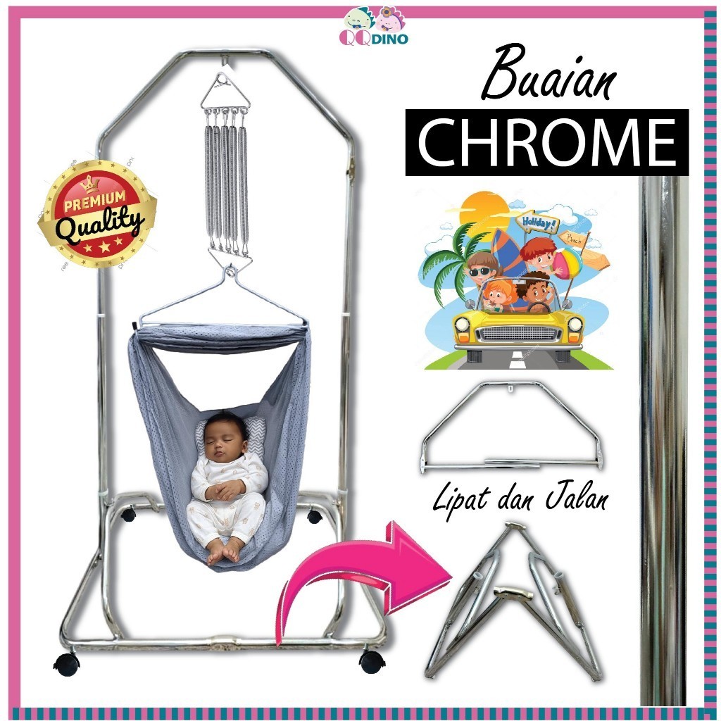 Super ultra premium foldable Baby Spring Cot CHROME Full Set Cradle ...