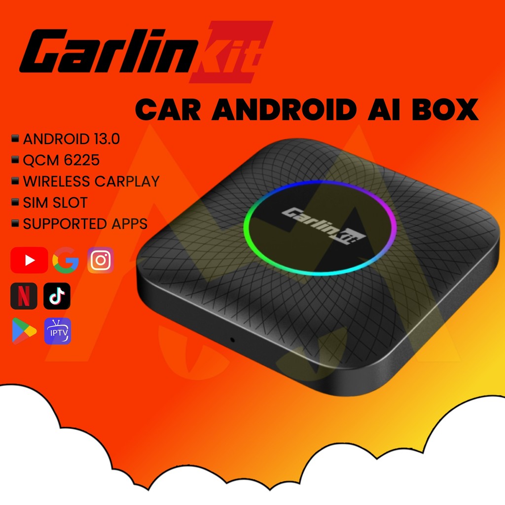 CarlinKit 8+128GB Original Android 13 AI Box Wireless CarPlay Android ...