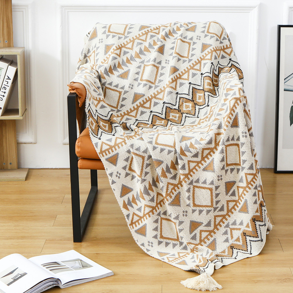 Beautiful view of Throw Blankets With Geometric Patterns For Guest Room