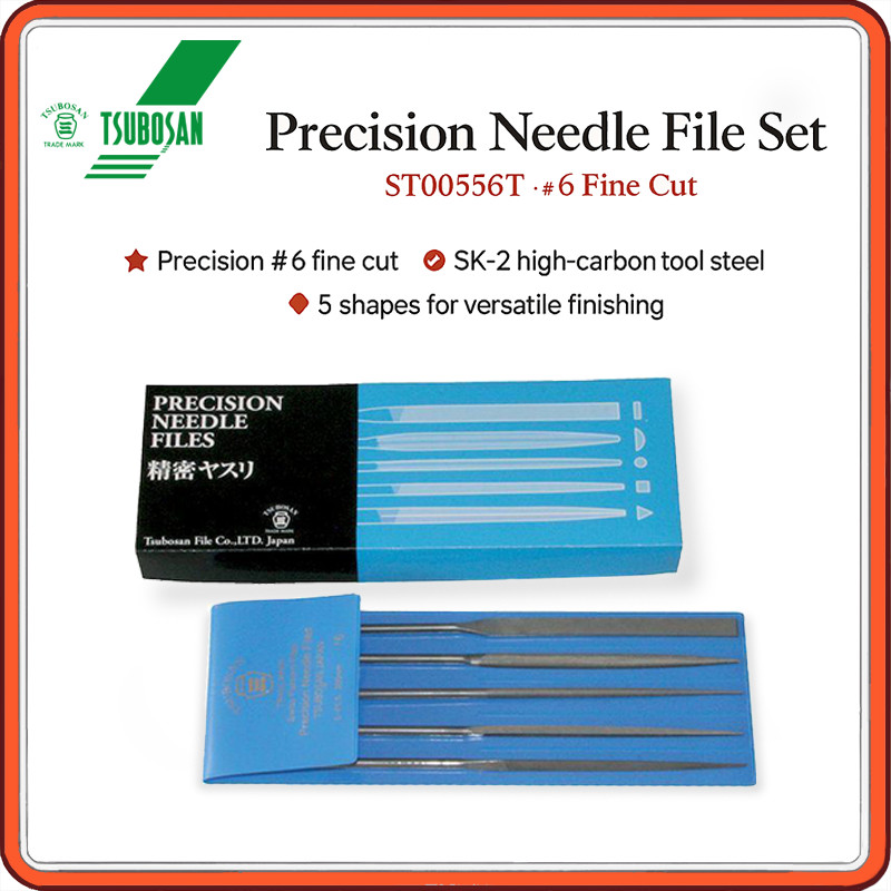 Tsubosan 5-Piece Precision Needle File Set – ST00556T Fine | SK-2 Steel ...