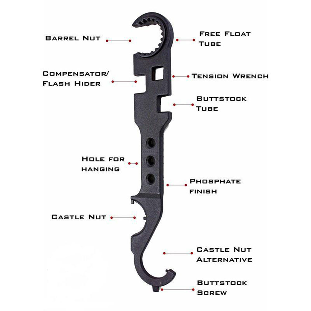 Multi-Function Wrench Multi Barrel Nut Spanner 40CR Steel Armored ...