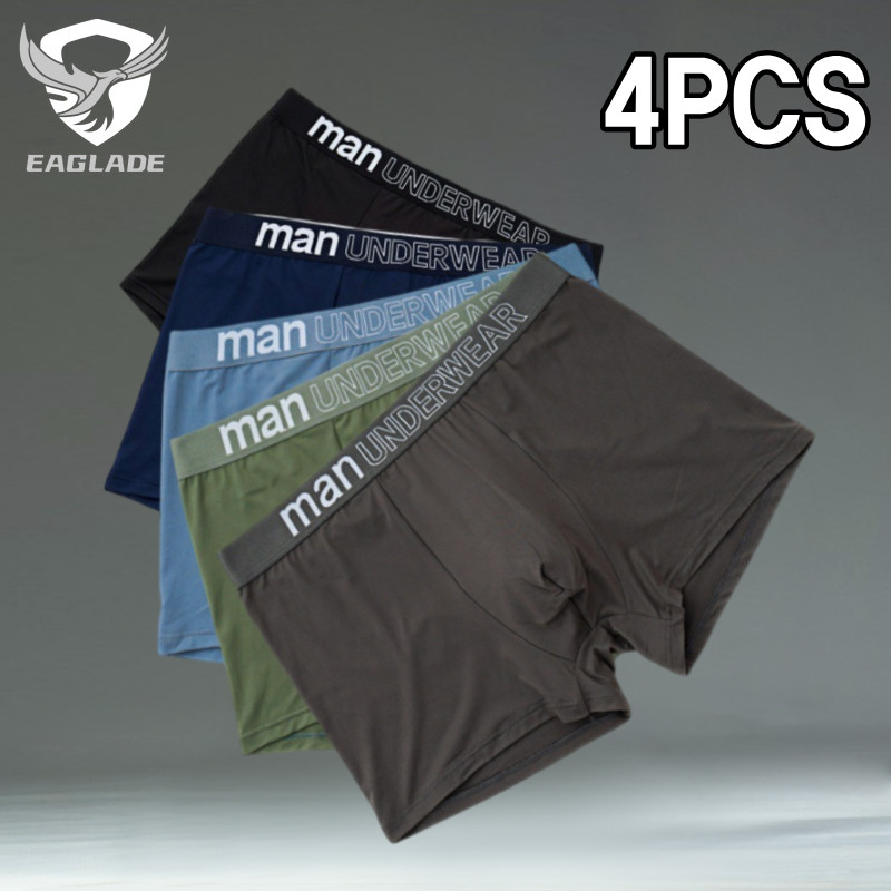 EAGLADE 4PCS Boxer Brief for Mens Underwear Man Stretchable Breathable ...