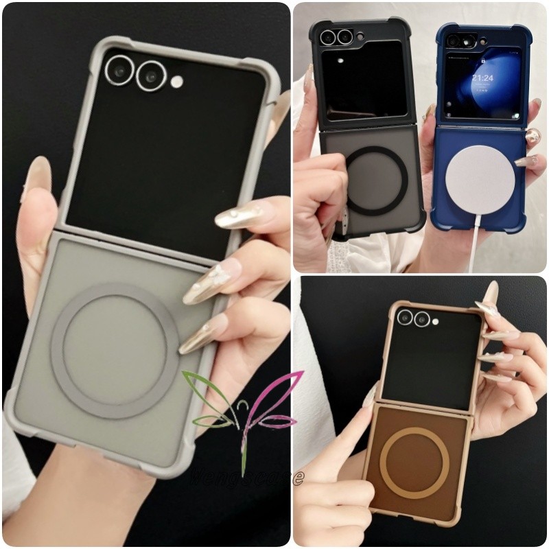 Magnetic Shockproof Translucent Case Casing for Samsung Galaxy Z Flip 7 ...