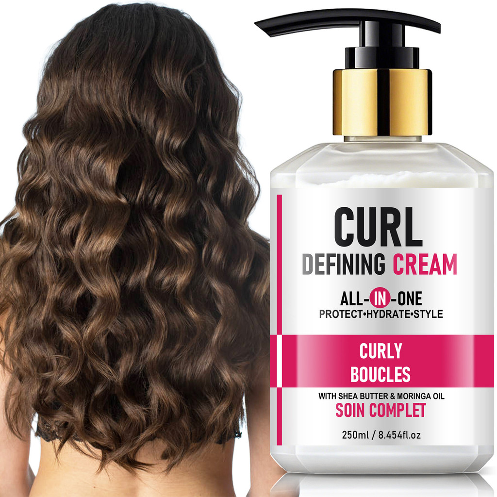 Curl Defining Cream with Shea Butter & Moringa Oil － 250ml All-in-One ...