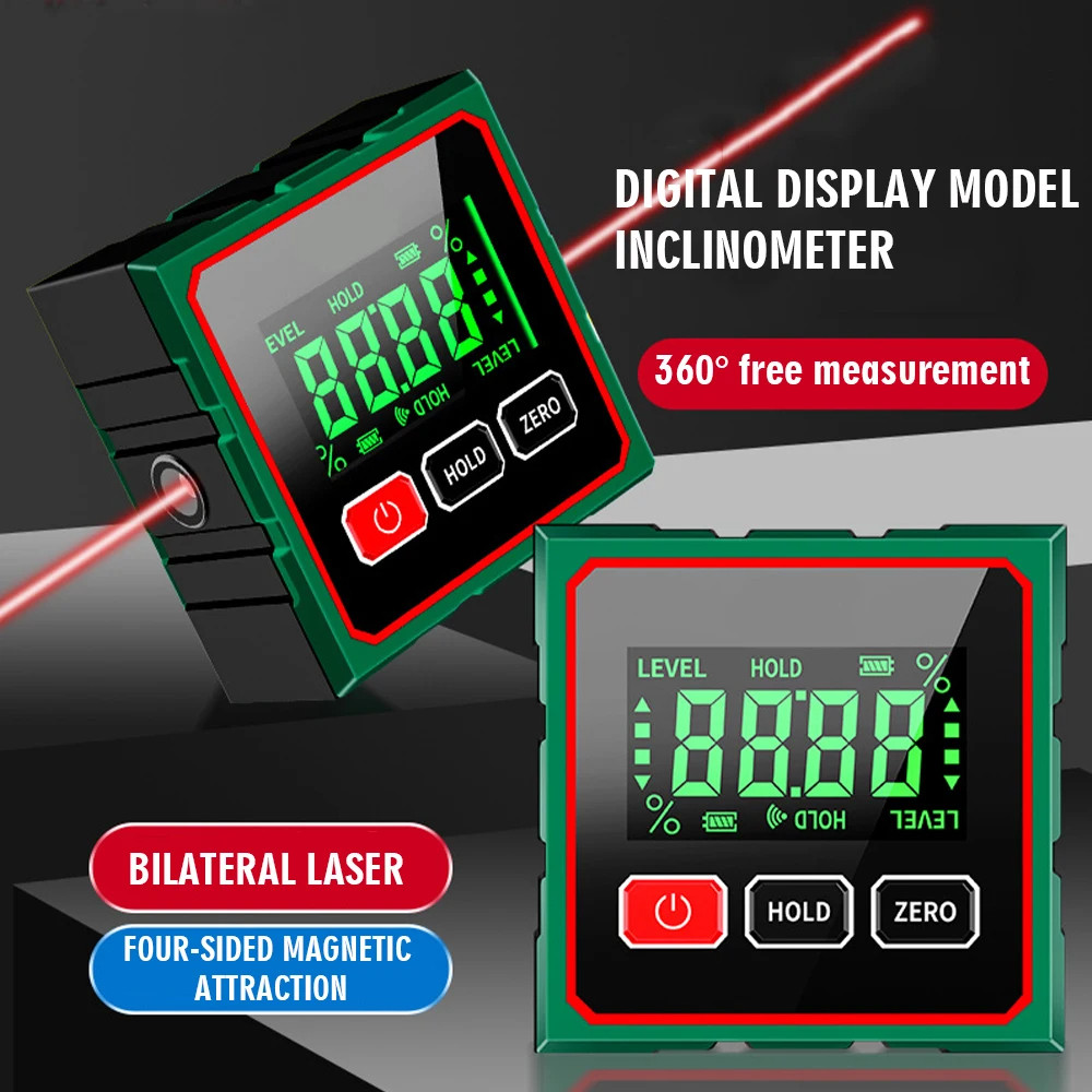 Magnetic Digital Angle Finder with Electronic Laser Gauge Ruler 360 ...