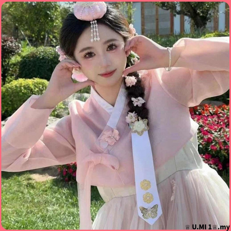 Ikat Rambut Hanfu Hiasan Kepala Etnik Korea Tradisional Setem Emas Ikat ...