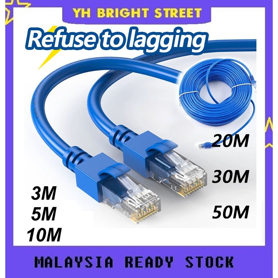CAT6 LAN CABLE 3M/5M/10M/20M/30M/50M 1000mbps RJ45 Network Cable ...