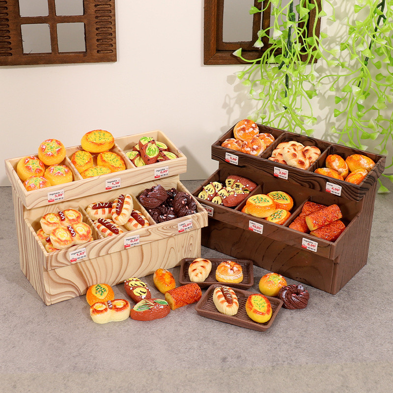 Children Play House Toys Mini Bread Cabinet Miniature Simulation Model ...