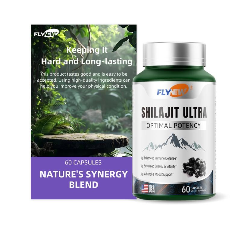Flynew Optimal Potency Shilajit Ultra 60 Capsules Made In Usa With 