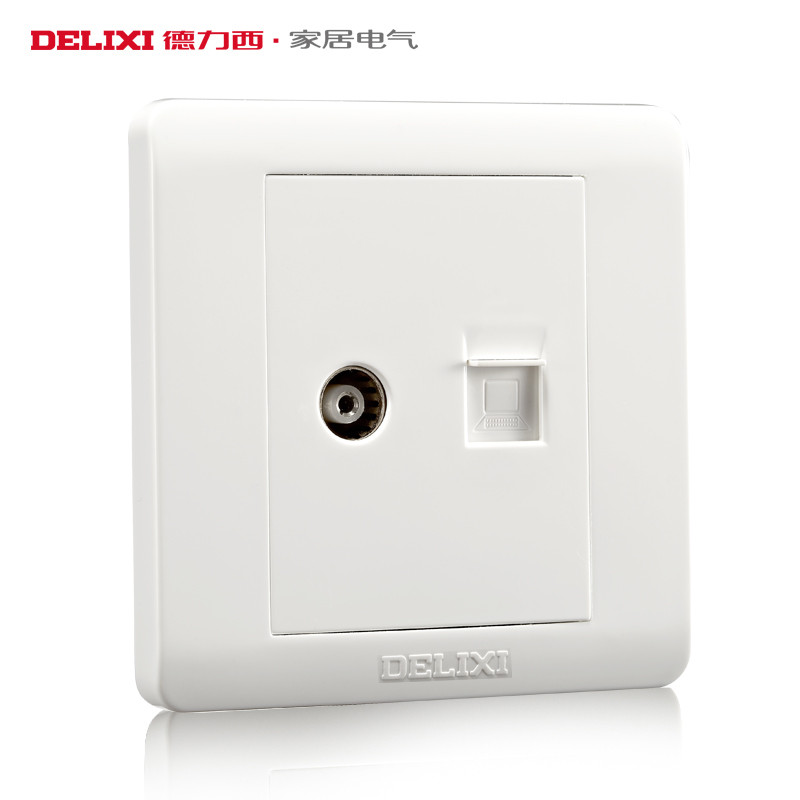 Delixi Genuine 86 Type Concealed Wall Switch TV Computer Wired Network ...