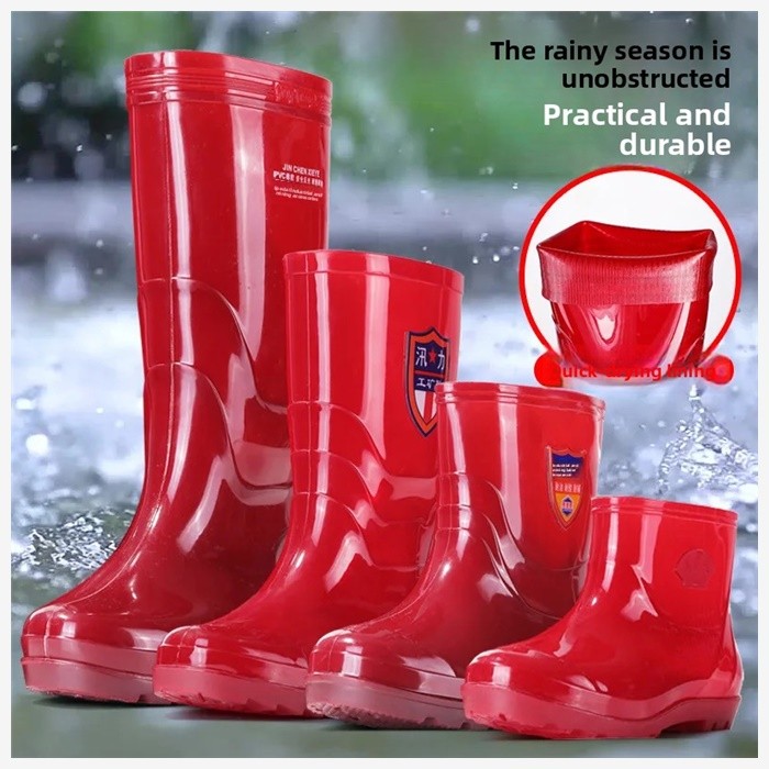 Quick-Drying Brown Rain Boots - High-Tube Unlined PVC, Comfortable ...