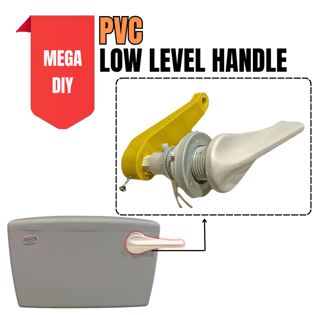 PVC Flush Handle TOILET LOW LEVEL CISTERN FLUSH HANDLE / PEMEGANG TONG ...