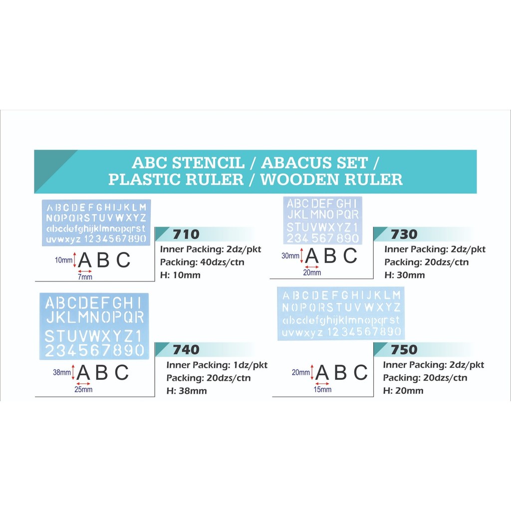 Template Alphabet Numbers Stencil Ruler ABC 123 | Shopee Malaysia
