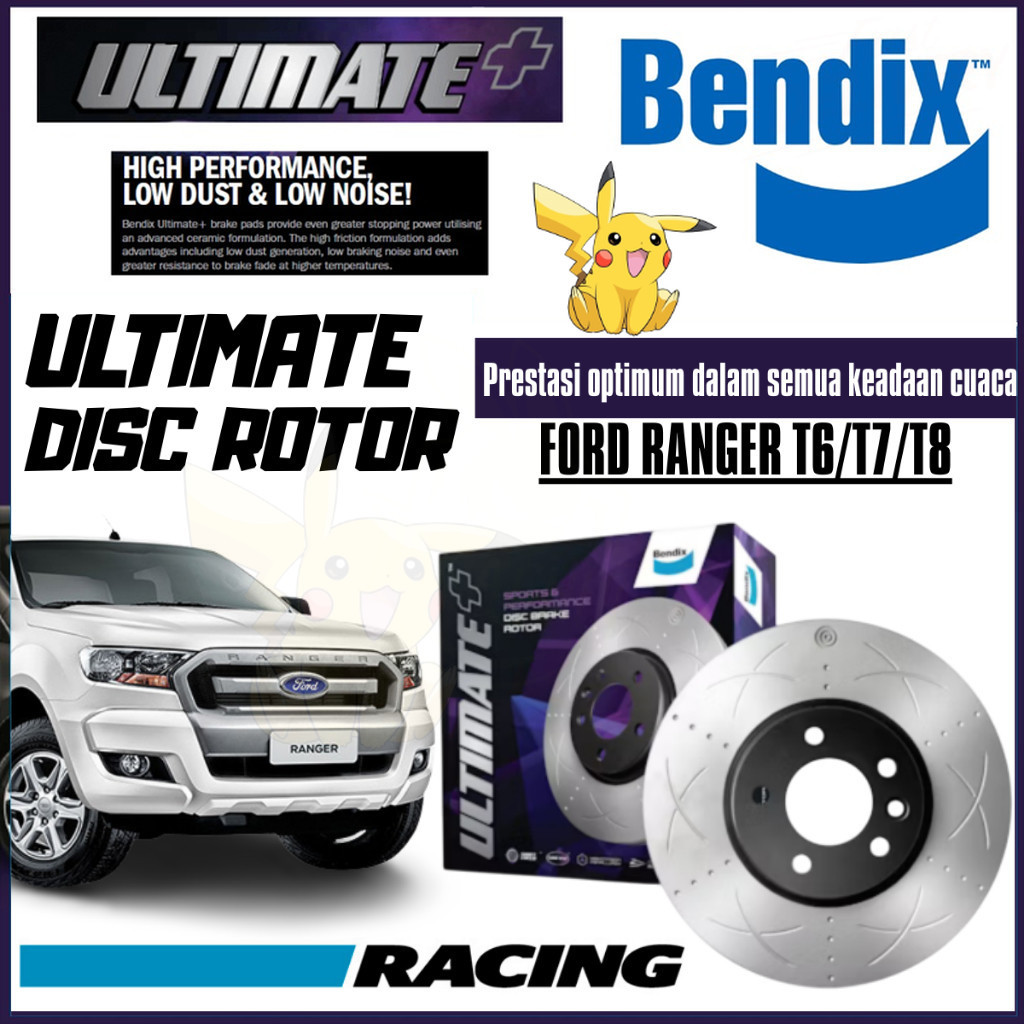 Bendix Ultimate Front Set Disc Rotor Ford Ranger T6/T7/T8 BR9542 ULT4WD ...