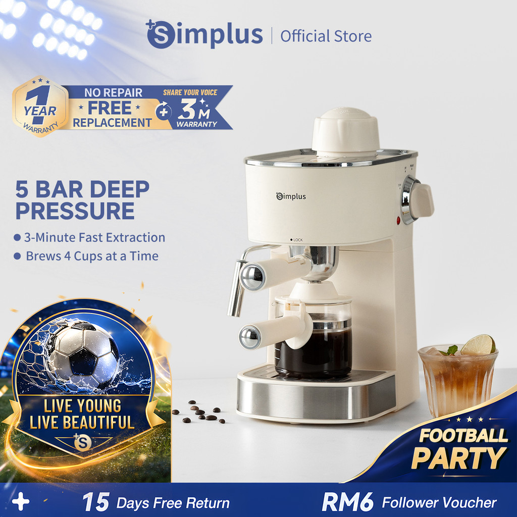 【Hot Sale】Simplus Coffee Machine Semi-Auto Espresso Maker丨5Bar丨240mL ...
