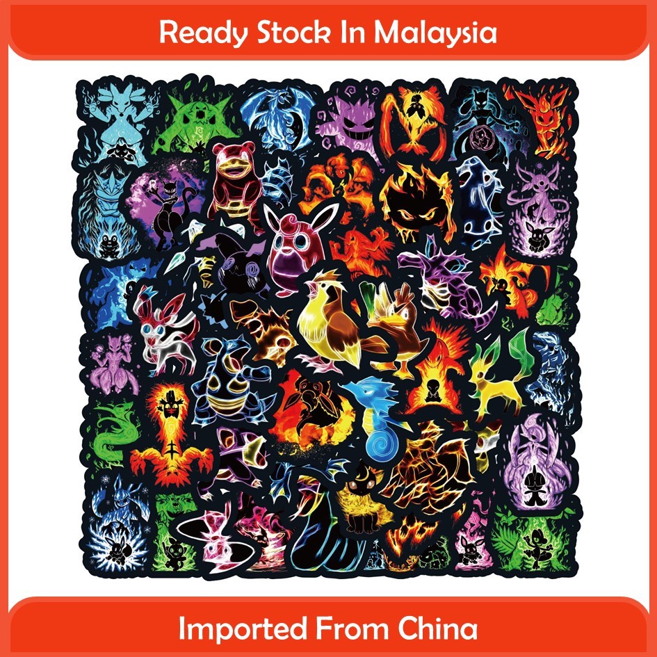 60pcs/set Pokemon Stickers Cute Collection Luggage Stickers | Shopee ...