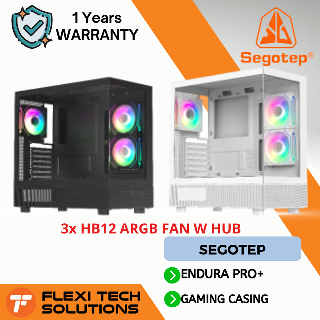 Flexi tech Segotep ENDURA PRO+ E-ATX/ATX/MATX TEMPERED GLASS - Black ...