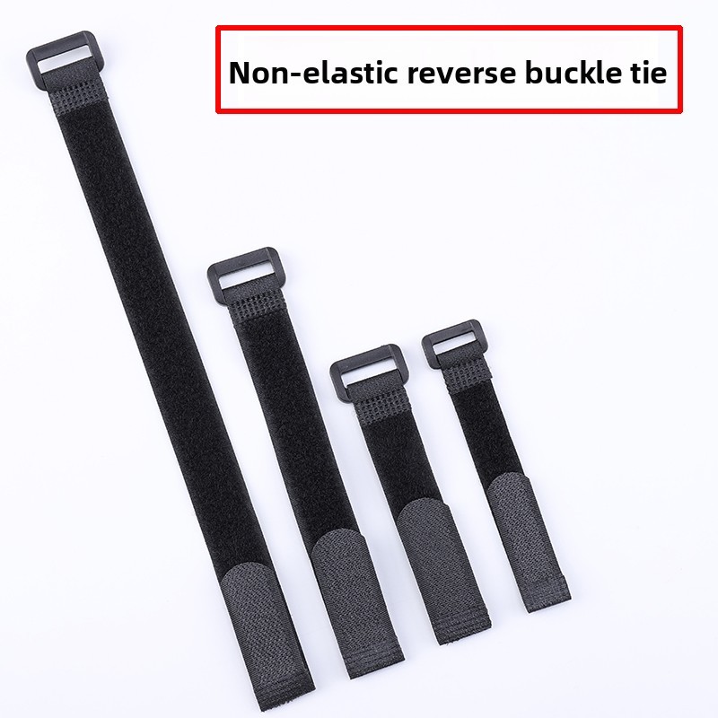 5pcs black 2cm wide non-rebound buckle tie Velcro buckle cable brace ...