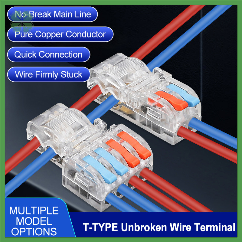 T Type Splitter Terminal Block 5/10 Pcs, Quick Wire Connector 250V 32A ...