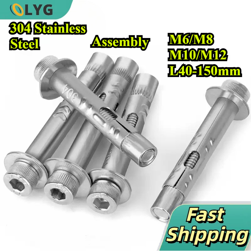 304 Stainless Steel Sleeve Anchor Wall Plug Besi Skru Dinding Simen ...