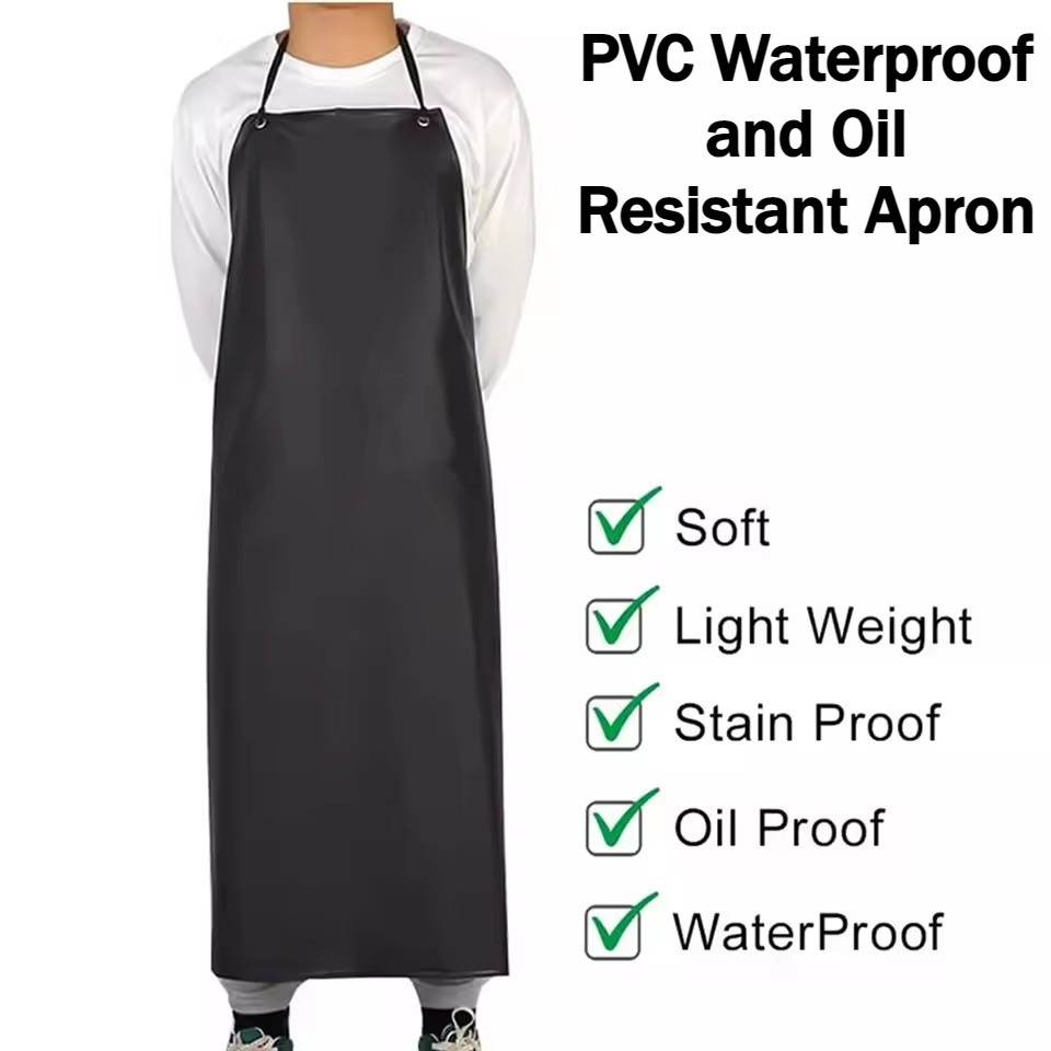 Waterproof Rubber Vinyl Apron Long Labor Protection Apron Waterproof ...