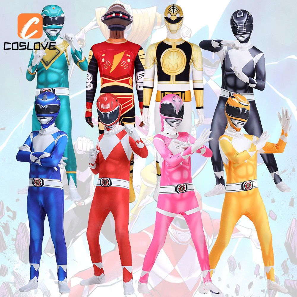 Anime Mighty Morphin Power Rangers Cosplay Clothing Full Set Costume ...