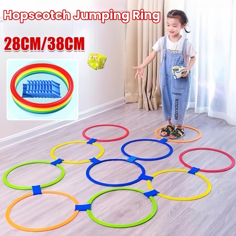 10PCS Hopscotch Jump Ring Set Outdoor Kids Jumping Hoops for Training ...