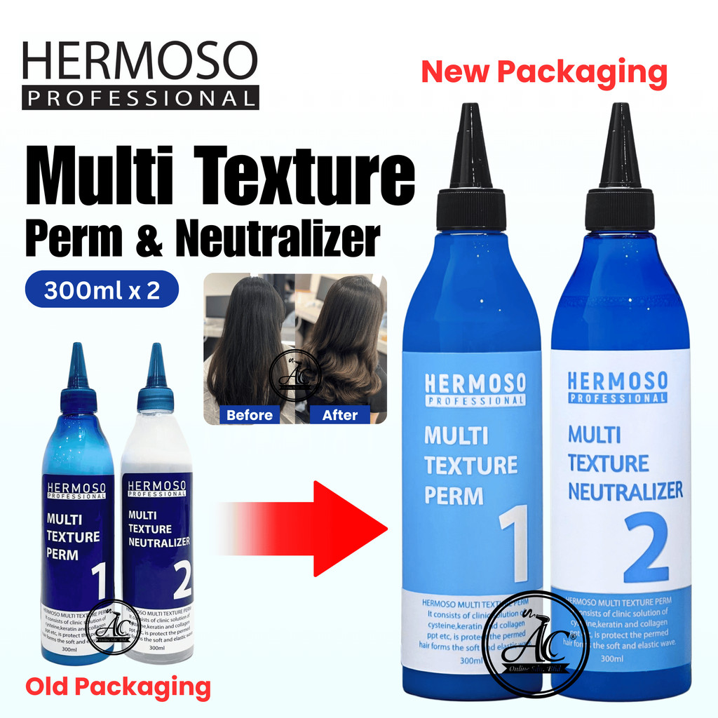 Hermoso Multi Texture Perm & Neutralizer 300ml x2 Cold Perm 发廊专用冷烫快熟烫 ...