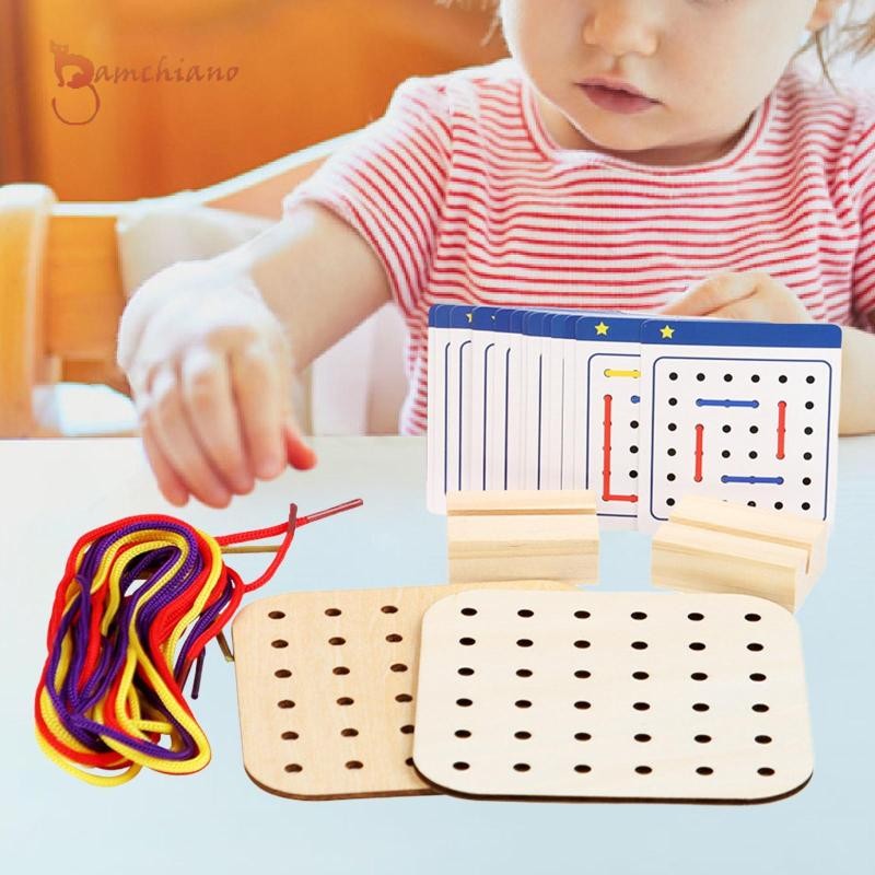 gamchiano Wooden Lacing Toy, Educational Threading Activity, Hand-eye ...
