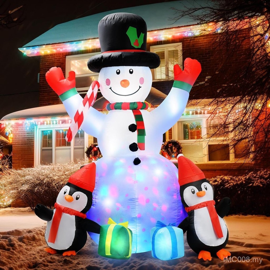 6ft Christmas Inflatables Outdoor Decorations Embrace Snowman and ...