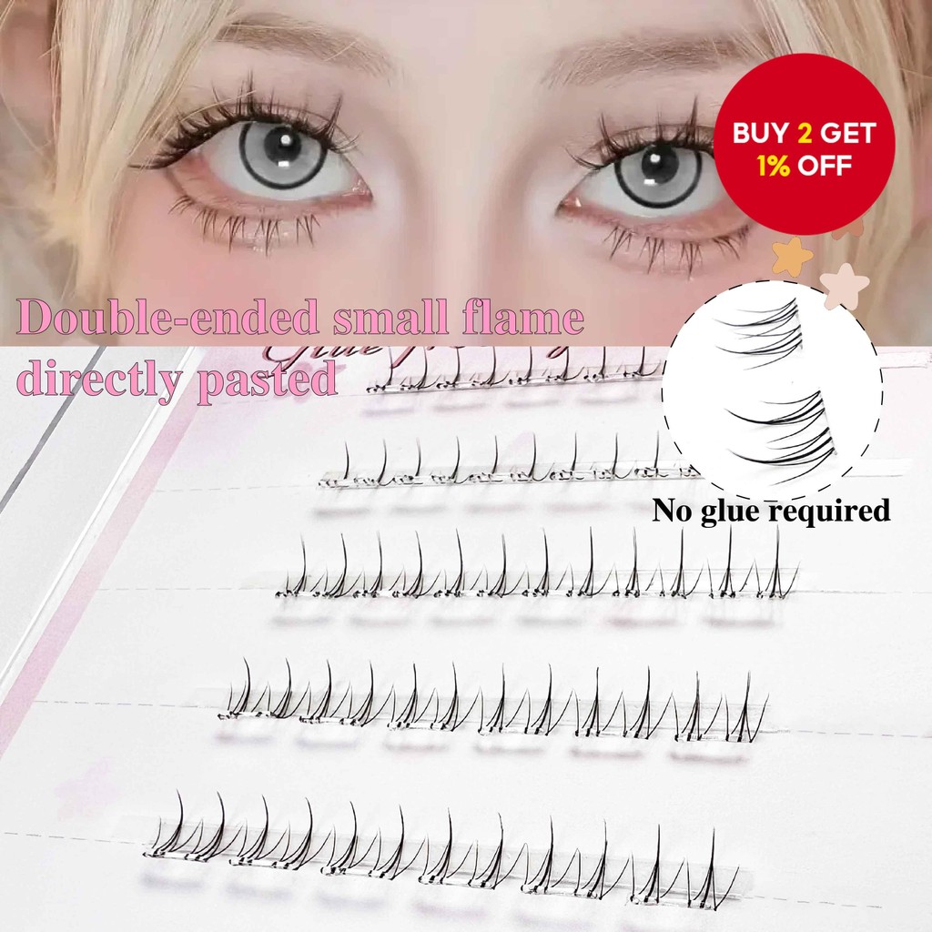 DIY Lower Lash Kit - 36 Clusters, Flame Shape, Wide Transparent Stem ...