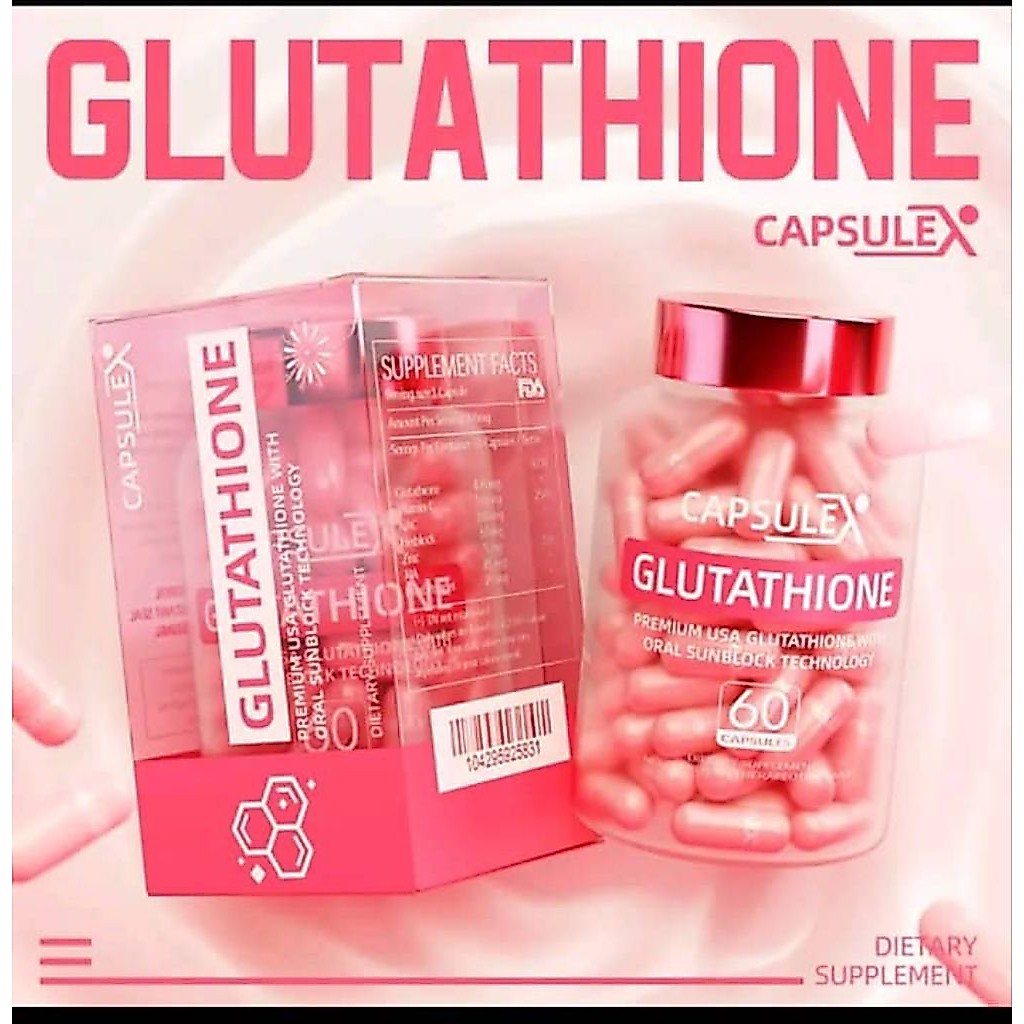CAPSULE -X GLUTATHIONE WHITENING SUPPLEMENT /VITAMIN C DAN ZINK 60 BIJI