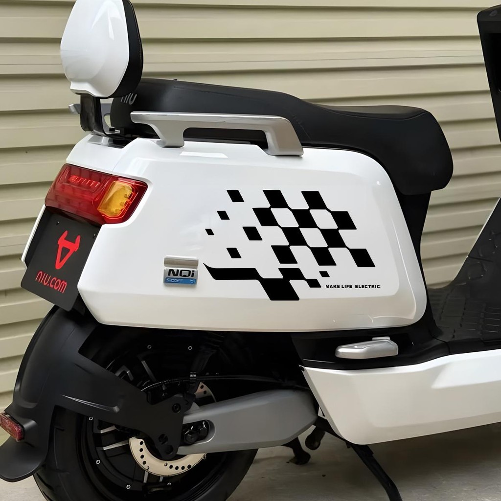 Diamond Checkerboard Reflective Sticker for Retrofitting Vespa Scooters ...