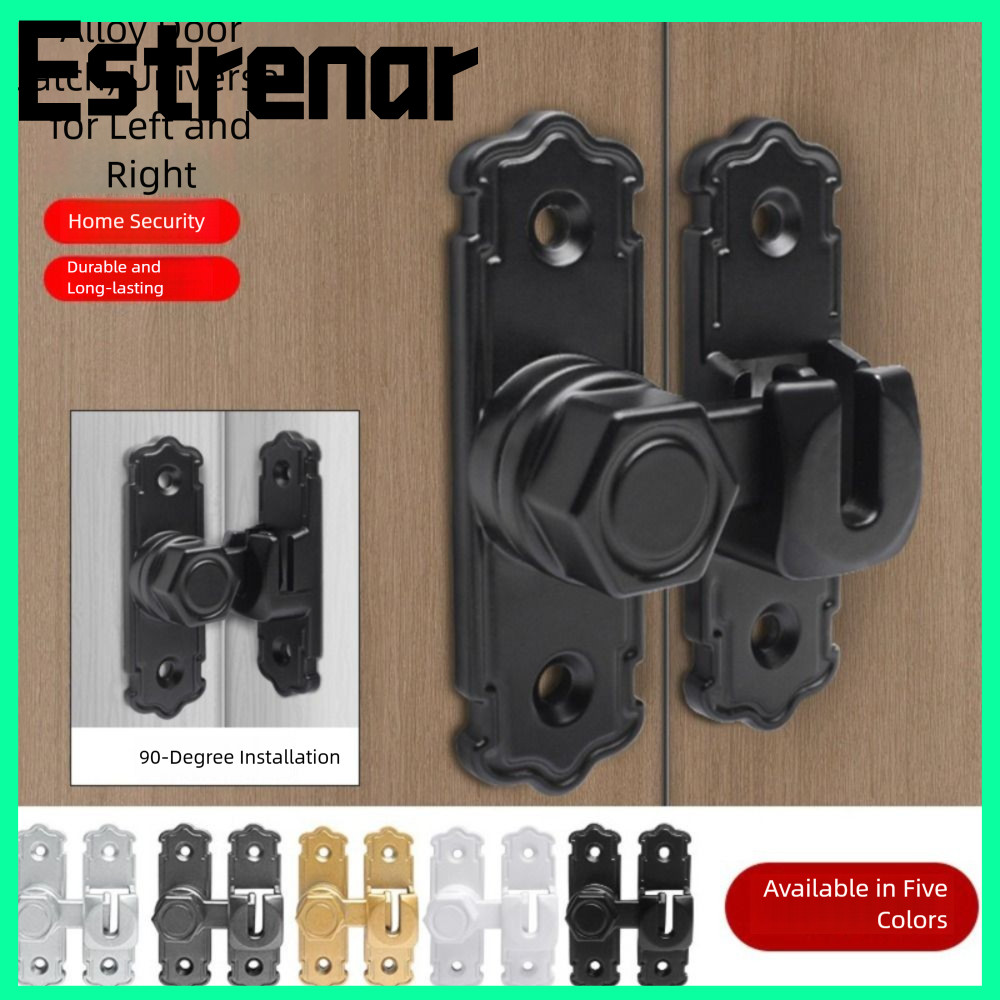 ESTRENAR Door Latch, Sturdy 90 180 Degree Door Lock, No Punching Anti ...