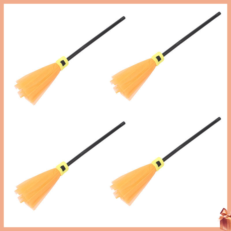 4 Pcs Halloween Decoration Broom Prop Props Miniature Flying Broomstick ...