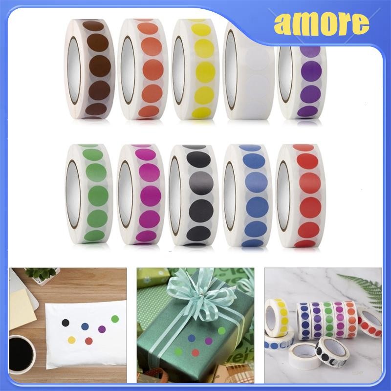 amo 1000Pcs Colorful Round Sticker 13mm Dots Sticker Strong Adhesion ...
