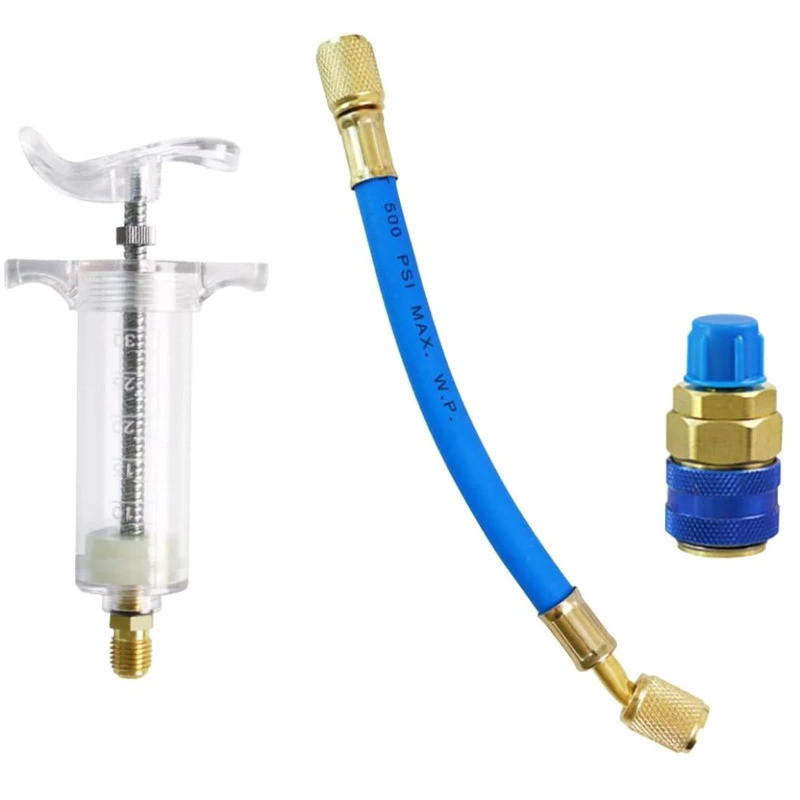 AC Oil Dye Injector Kit 30ml/1 Oz Hand Push Compressor Oil Injector ...