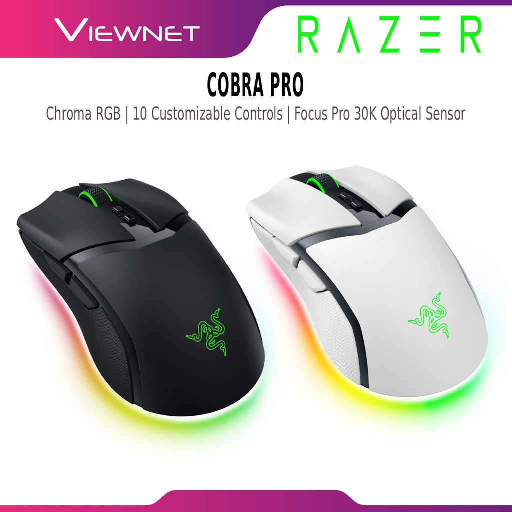 RAZER COBRA PRO WIRELESS GAMING MOUSE 10 CUSTOMIZABLE CONTROLS BUTTONS ...