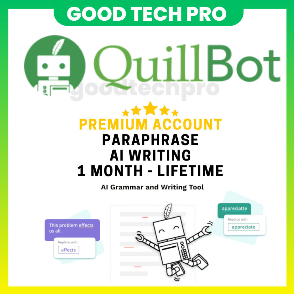 Quillbot Paraphrasing Premium Access Stable with Warranty (PC/i0S ...