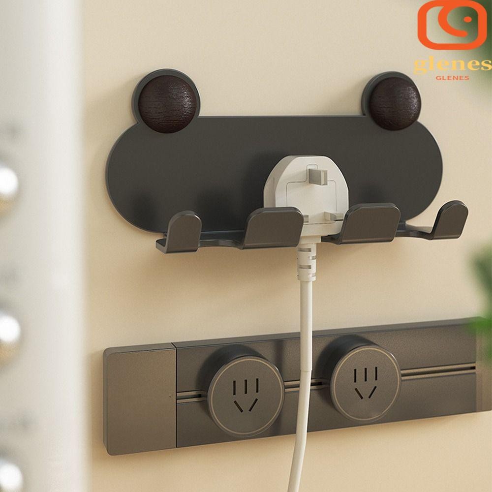 GLENES Power Plug Socket Holder, Cartoon Animals Wall Mounted Plug ...