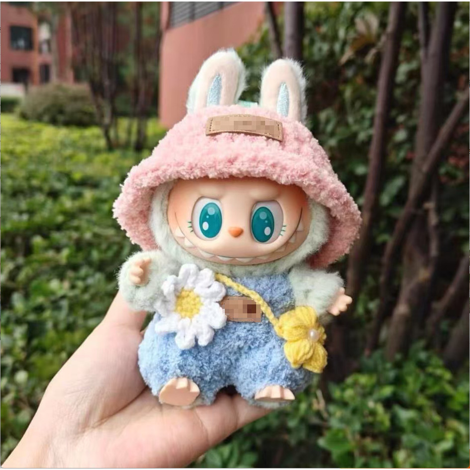 Labubu labubu Vinyl Pink Blue Flower Language Little Spring Wild Baby ...