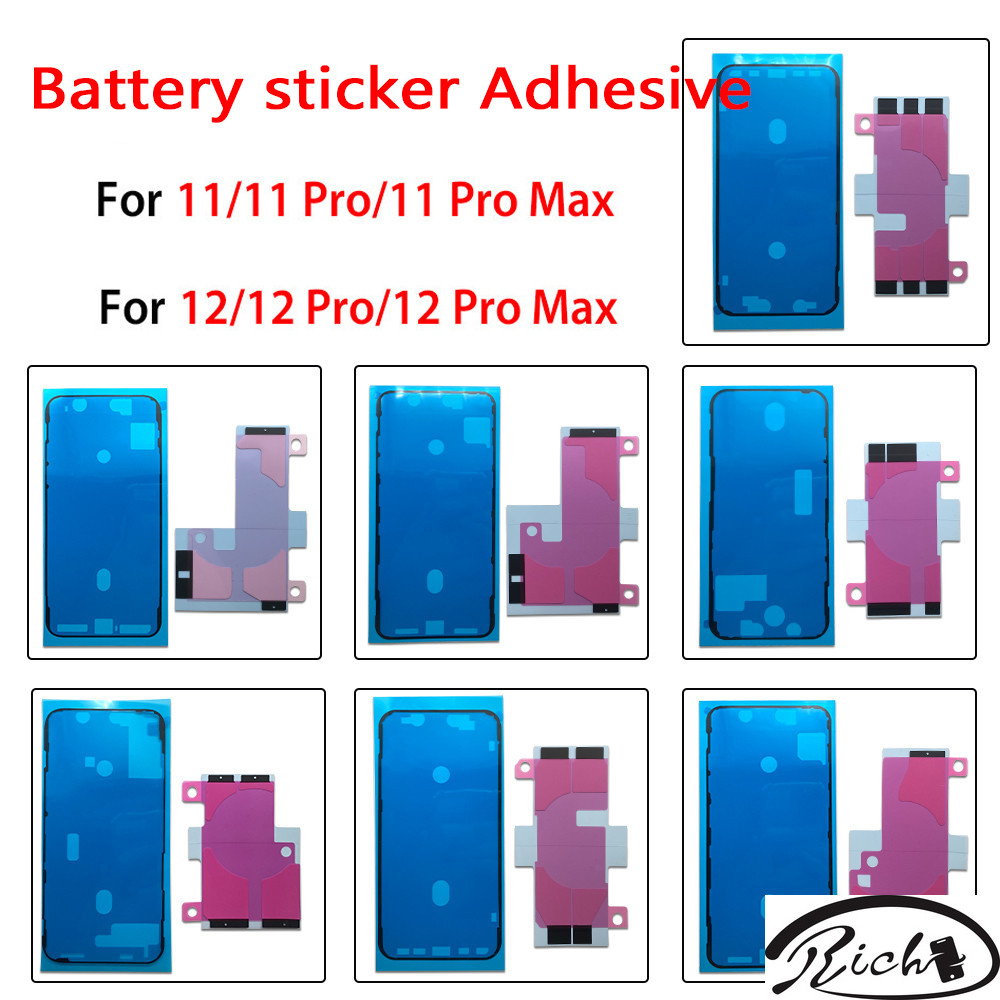 LCD Display Sticker + Battery sticker Adhesive For 11 11 Pro Max 12 ...
