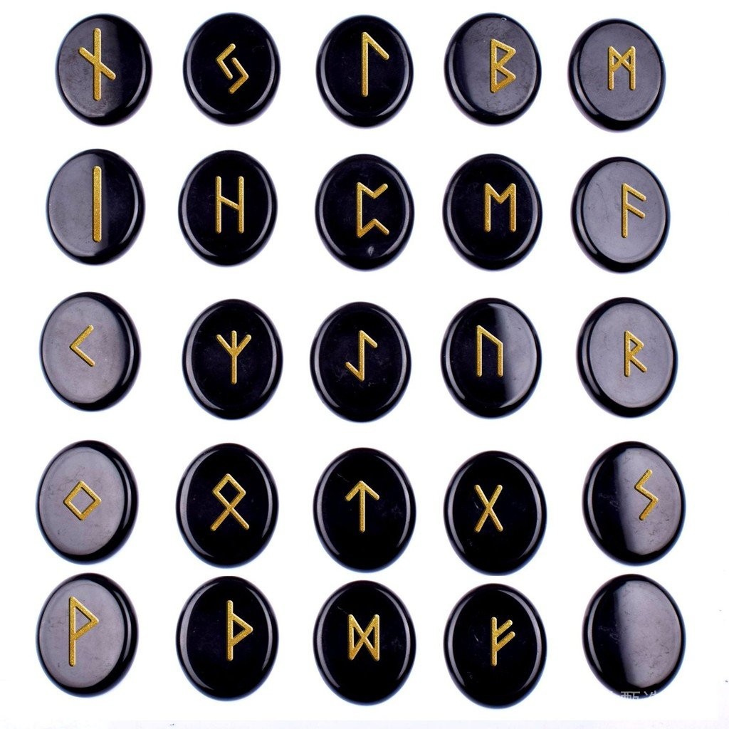Rune Rune Kristal Asli Terlaris Batu Rune Terukir Huruf Batu Tenaga ...