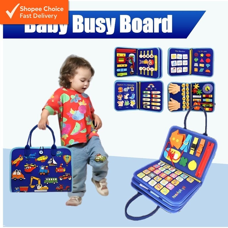 Baby Busy Board - Montessori Busy Board for Toddlers to Develop Basic ...